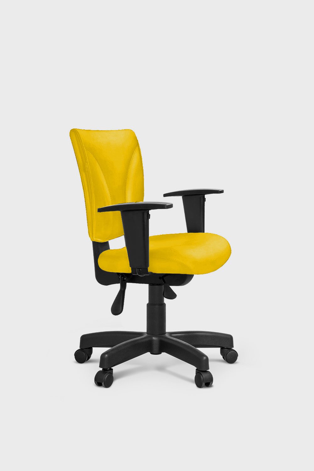 Cadeira giratória executiva B-one com base back system preta e braço preto