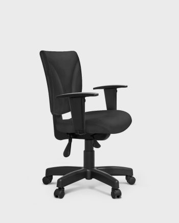 Cadeira giratória executiva B-one com base back system preta e braço preto