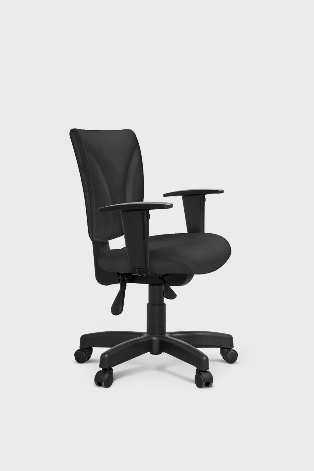 Cadeira giratória executiva B-one com base back system preta e braço preto